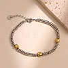 304 Stainless Steel Beaded Bracelets for Women WG7B0C0-01-2