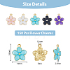 150Pcs 5 Colors Alloy Enamel Pendants ENAM-DC0001-32-2