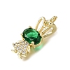 Brass Micro Pave Green Cubic Zirconia Charms CU-L001-18G-12-2