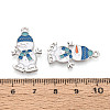 Christmas Rack Plating Alloy Enamel Snowman Pendants ENAM-T024-75A-P-3