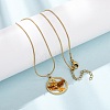 Brass Enamel Pendant 304 Stainless Steel Round Snake Chain Necklaces for Women KK-CBA3D94-01A-G-2