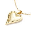 Clear Cubic Zirconia Heart Pendant Necklace NJEW-O125-15G-2
