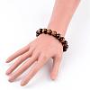 Natural Tiger Eye Round Beaded Stretch Bracelets BJEW-JB02271-03-3