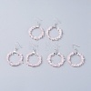 Natural Rose Quartz Dangle Earrings EJEW-E255-D18-1