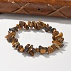 Unisex Chip Natural Tiger Eye Beaded Stretch Bracelets BJEW-S143-02-5