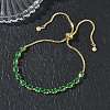 Adjustable Square Brass Micro Pave Cubic Zirconia Link Bracelets KK-D112-01B-G-4