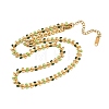 304 Stainless Steel Enamel Leaf Link Chain Necklaces for Women NJEW-Z111-01G-2