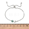 Adjustable Brass Micro Pave Clear Cubic Zirconia Box Chain Slider Bracelets BJEW-C156-09P-01-5
