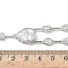Brass Pave Clear Cubic Zirconia Y Necklaces NJEW-G183-06P-01-5