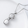 Retro 304 Stainlee Steel Glasses Pendant Box Chain Necklaces for Men Women JT9849-1