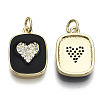 Brass Micro Pave Clear Cubic Zirconia Pendants KK-N227-37A-NF-2