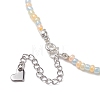Clover Ceylon Glass Seed Beads Beaded Necklaces NJEW-JN04941-5