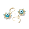 Star of David & Evil Eye Handmade Glass Seed Beads Leverback Earrings EJEW-MZ00389-05-4