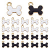 40Pcs 2 Colors Bone Alloy Charms ENAM-AR0001-82-1