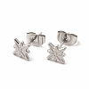 304 Stainless Steel Star Stud Earrings for Women EJEW-C004-06P-1