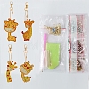 4Pcs DIY Diamond Painting Giraffe Keychain Kits PW-WG54757-01-5