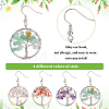 4 Pairs 4 Style Natural Mixed Gemstone Chips Tree of Life Dangle Earrings EJEW-AN0002-48-7