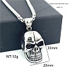 304 Stainless Steel Gothic Skull Pendant Necklaces for Men QF4021-5