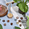 32Pcs 8 Style Leaf & Flower & Donut Walnut Wood Stud Earring Findings MAK-CA0001-17-4