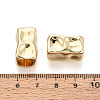 Textured Rack Plating Alloy Large Hole Beads PALLOY-T091-44G-3