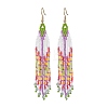 Handmade Glass Seed Beads Arrow Dangle Earrings EJEW-MZ00539-01-2