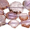 Natural Purple Phantom Quartz Purple Lodolite Quartz Slice Beads Strands G-A305-B02-01-4