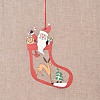 Christmas Stocking & Father Christmas Wooden Ornaments DIY-TAC0007-32A-3