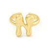 Brass Letter Open Cuff Rings for Women RJEW-G313-01N-G-2