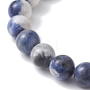 Natural Sodalite Round Beaded Stretch Bracelets BJEW-TA00431-3