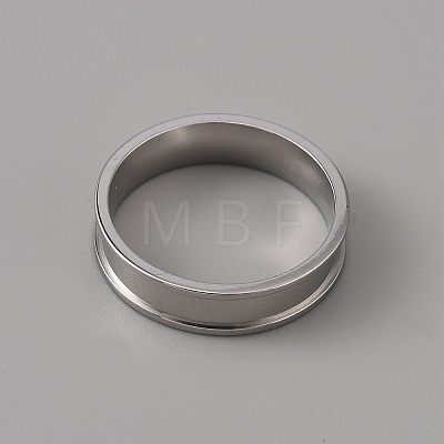 201 Stainless Steel Grooved Finger Ring Settings STAS-WH0027-27F-P-1