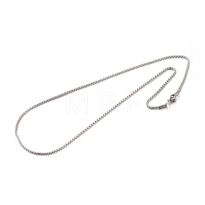 304 Stainless Steel Box Chain Necklaces X-STAS-M174-002-1