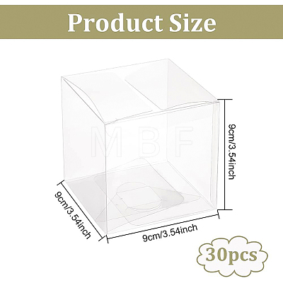 Transparent Plastic PET Box Gift Packaging CON-WH0052-9x9cm-1