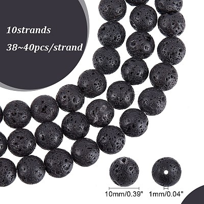 Synthetic Lava Rock Beads Strands G-S277-10mm-01-1