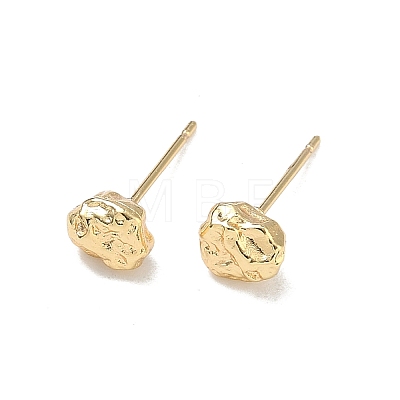 Nuggets Brass Stud Earrings EJEW-F403-01G-1
