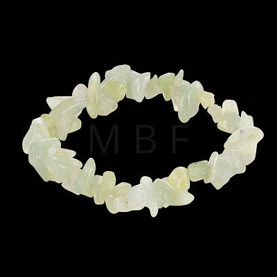 Natural New Jade Chips Stretch Bracelets BJEW-BB16534-A-1