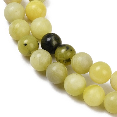 Natural Lemon Jade Beads Strands G-F591-27-8mm-1