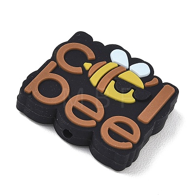 Bees Themed Food Grade Eco-Friendly Silicone Focal Beads SIL-L008-02D-1