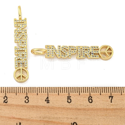 Brass Micro Pave Clear Cubic Zirconia Pendants KK-R159-03A-G-1