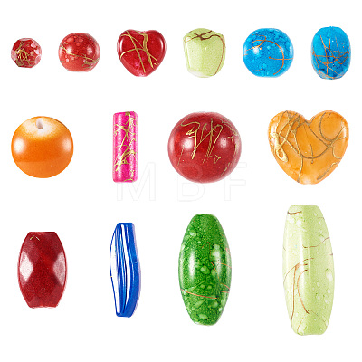 100G Opaque Imitation Gemstone Acrylic Beads MACR-TA0001-53-1