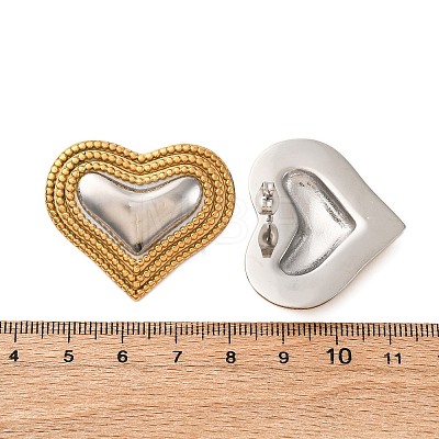 304 Stainless Steel Two Tone Stud Earrings EJEW-Z109-05GP-01-1