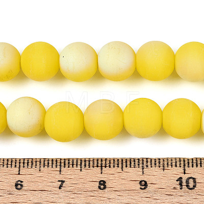 Frosted Opaque Glass Beads Strands GLAA-T032-P10mm-MBB16-1