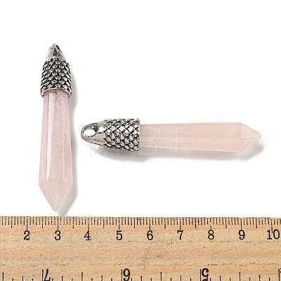 Natural Rose Quartz Pointed Big Pendants G-F766-02AS-05-1