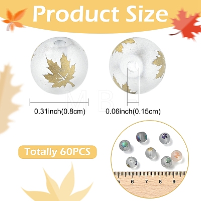 60Pcs 6 Colors Autumn Theme Electroplate Transparent Glass Beads EGLA-YW0005-68-1