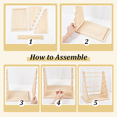 6 Layers Wood Bracelet Organizer Display Riser Stands BDIS-WH0011-10-1