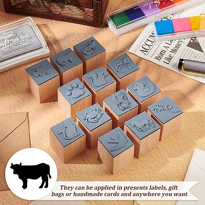 Wooden Stamps with Rubber DIY-WH0002-65B-1