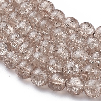 8MM BurlyWood Round Crackle Glass Beads Strands for Jewelry Making X-CCG-Q001-8mm-07-1