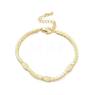 Enamel Horse Eye Link Bracelet with Clear Cubic Zirconia Tennis Chains BJEW-G650-02G-1