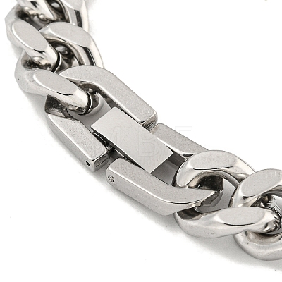 Non-Tarnish 201 Stainless Steel Cuban Link Chain Bracelets for Women and Men BJEW-F473-03P-03-1