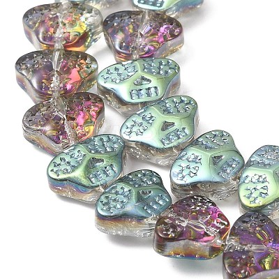 Transparent Electroplate Glass Beads Strands EGLA-F158-HP02-A-1