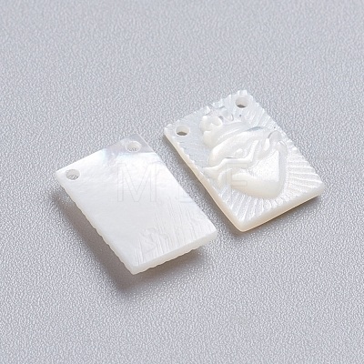Natural White Shell Mother of Pearl Shell Charms SSHEL-I024-05-1